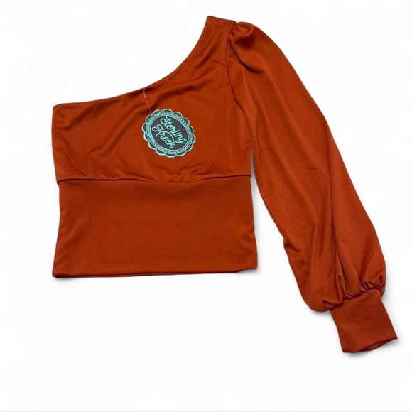 Sterling Kreek Tops - Sterling Kreek On the Horizon One Shoulder Blouse Top Womens XS Festival Cowgirl